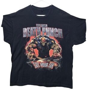 Five Finger Death Punch Got Your Six 2017 World Tour T-Shirt Men XL Black Tultex